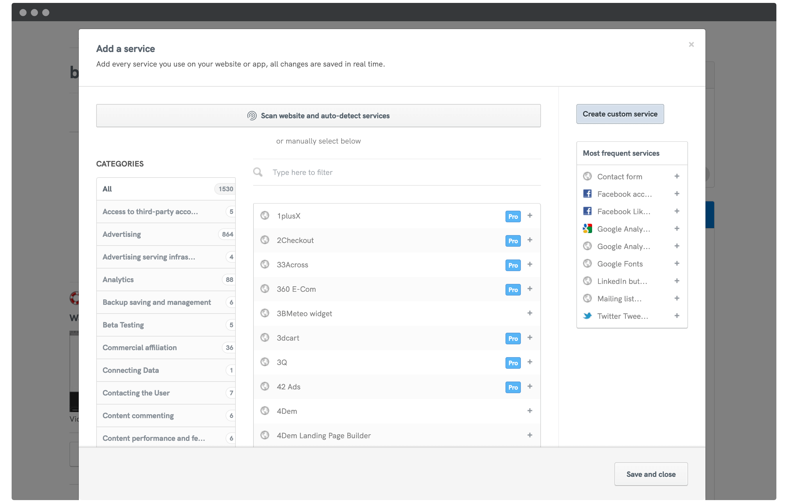 Adding iubenda modules to your privacy policy.