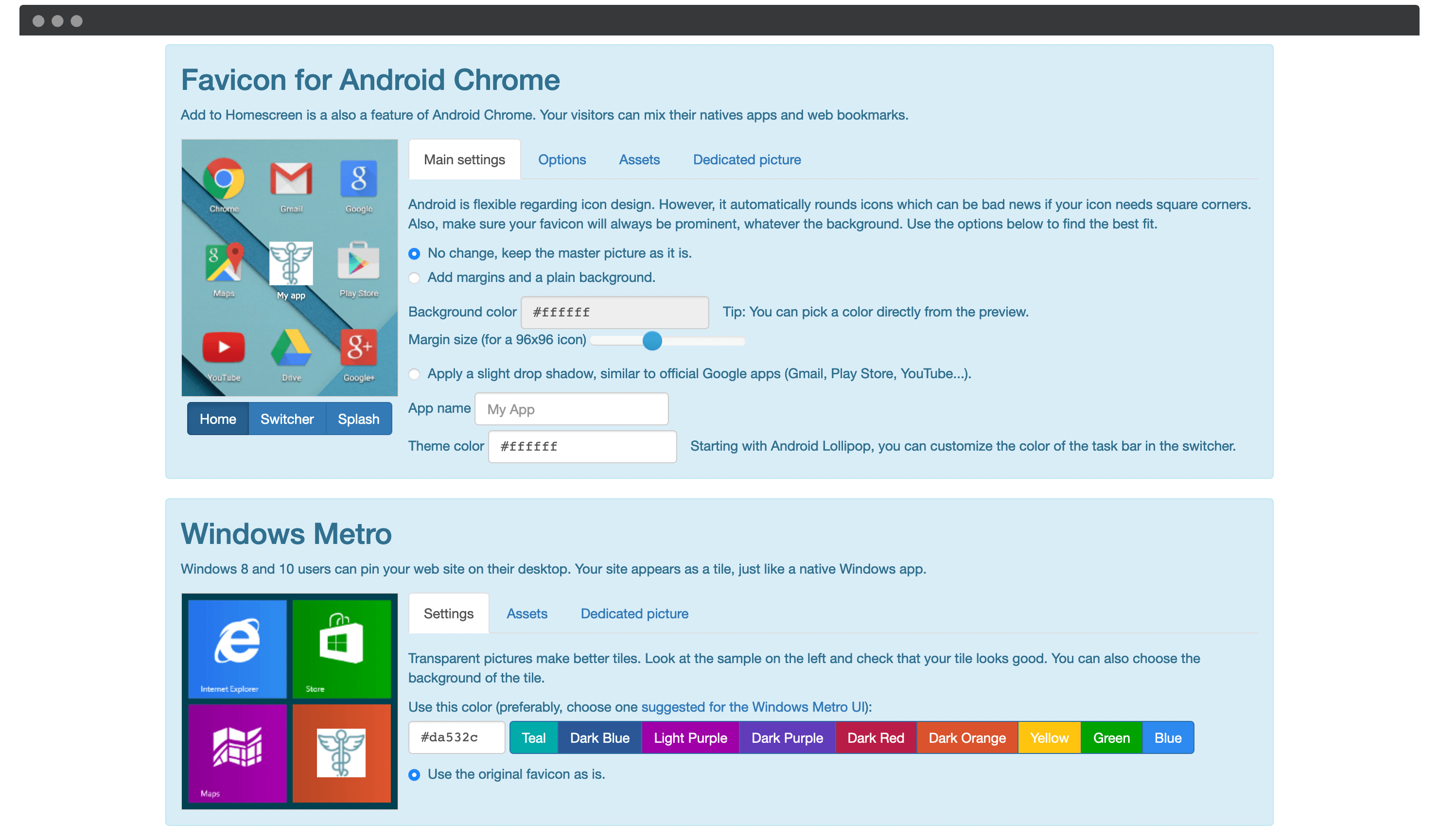 Addition customization options within the Favicon plugin.