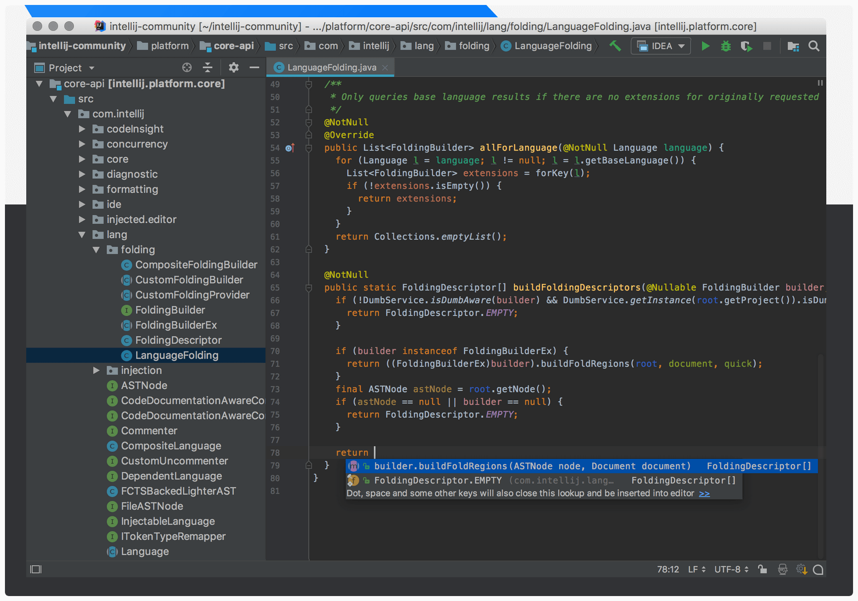 The Intellij IDEA IDE.