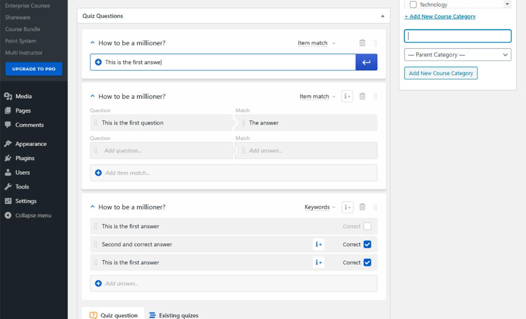 MasterStudy LMS quiz builder