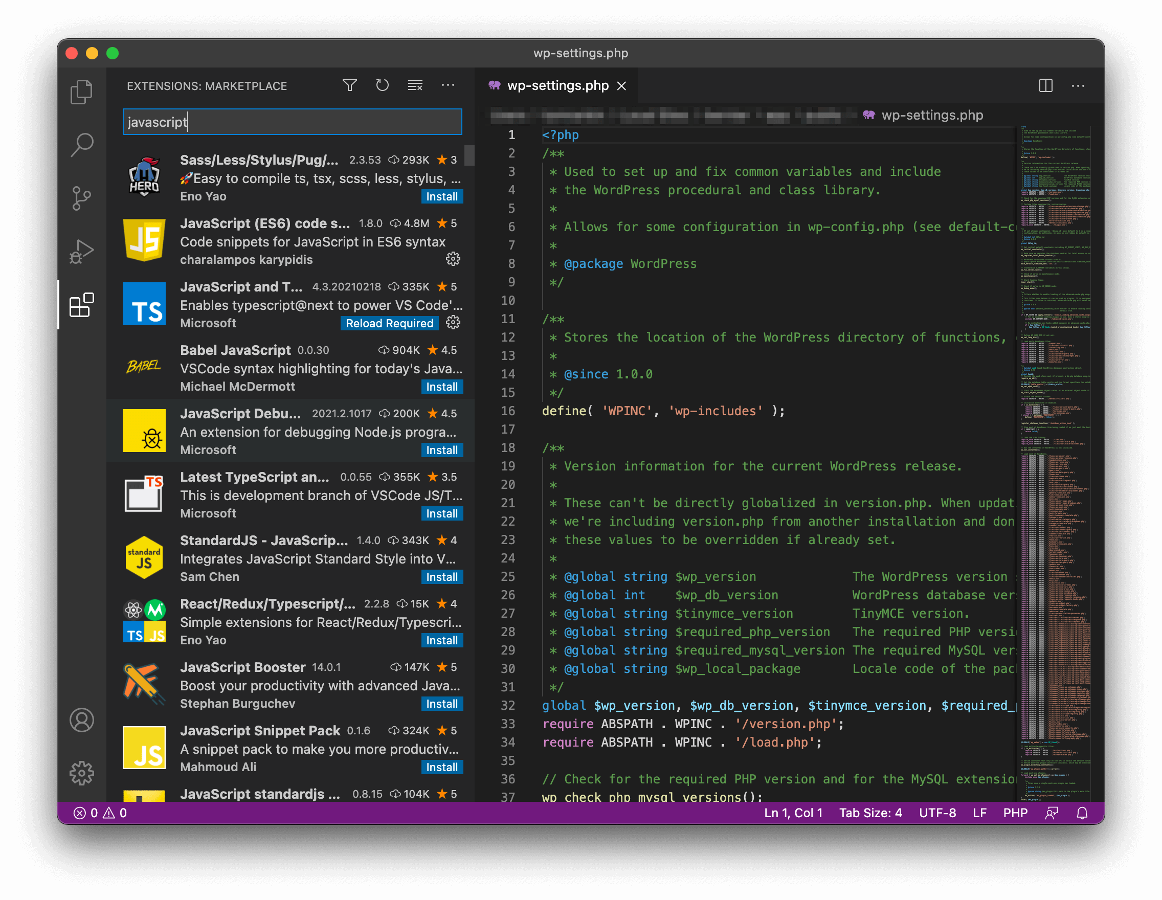 Visual Studio Code's extensions.