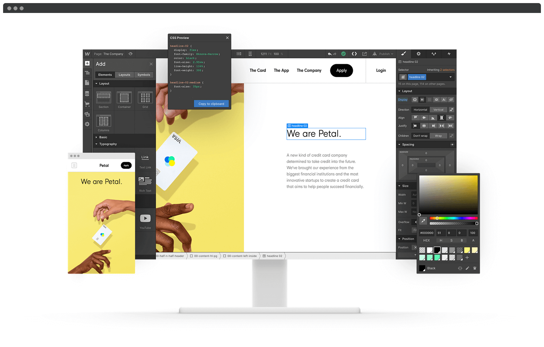 A showcase for the Webflow editor.