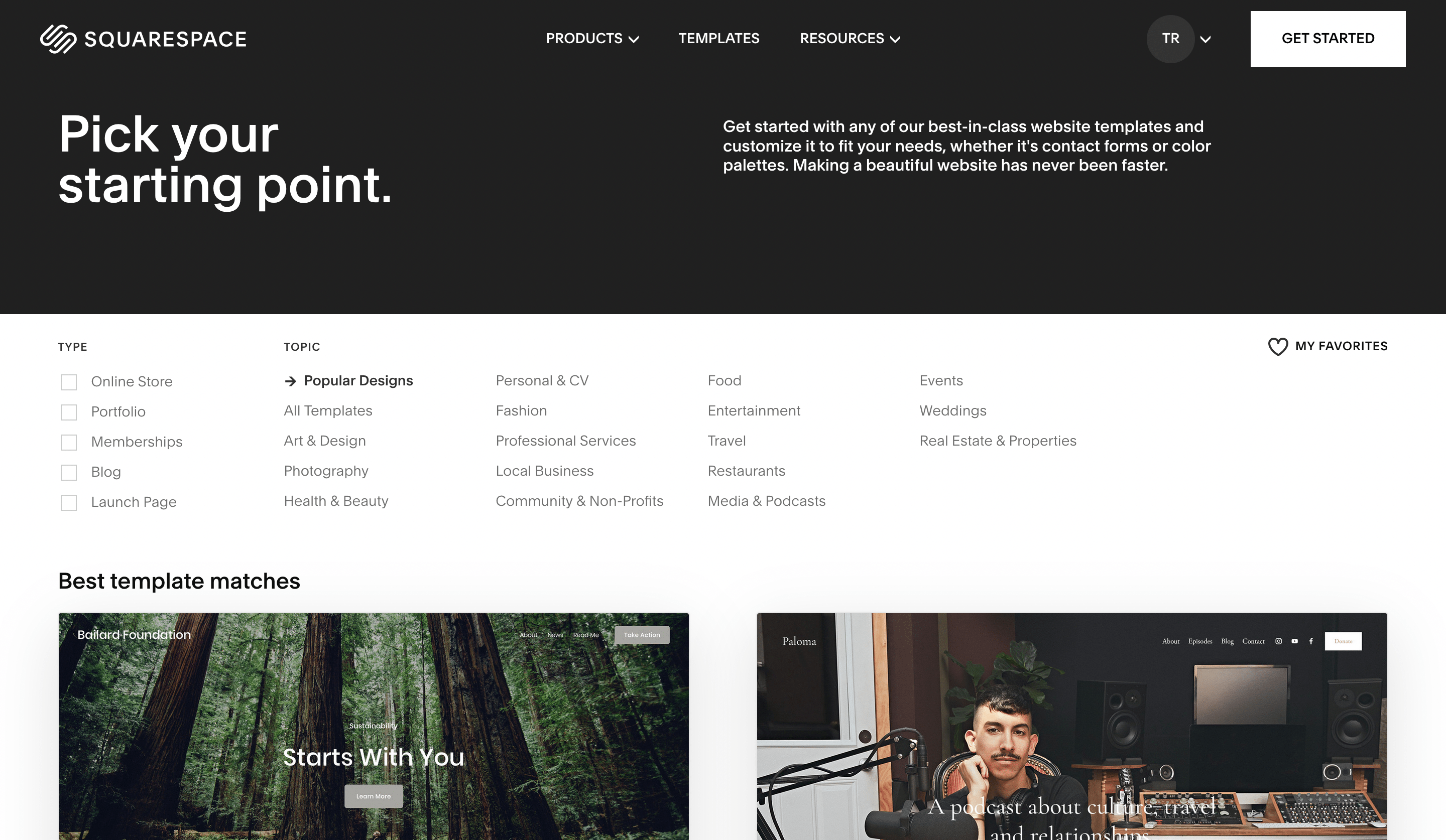 Squarespace's templates.