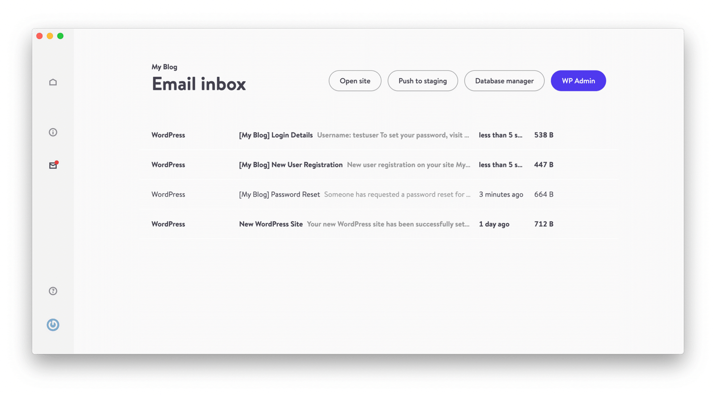 Kinsta's email inbox.