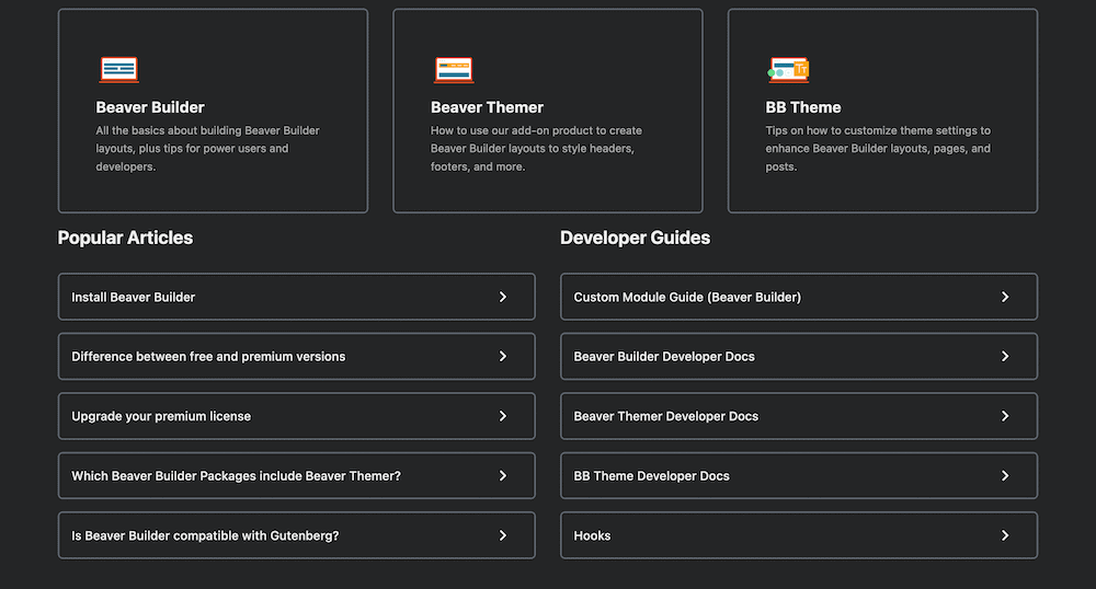 Beaver Builder's knowledge base.