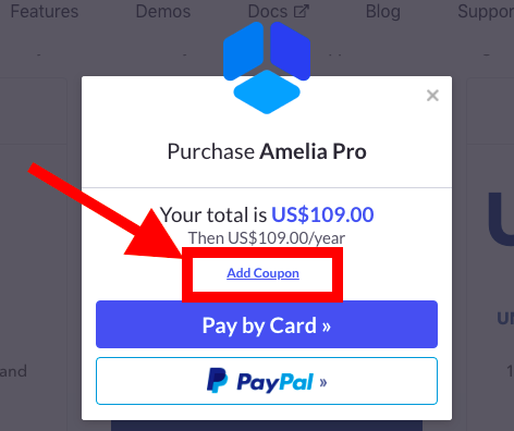 Buy Amelia plugin with coupon