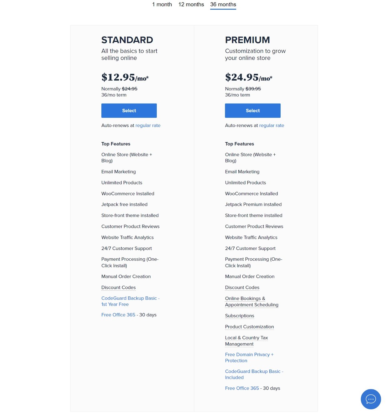 Bluehost WooCommerce pricing