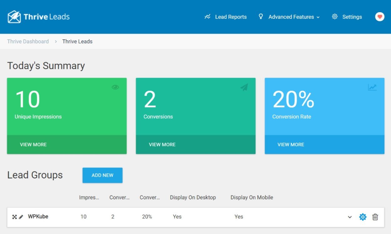 Thrive Leads analytics