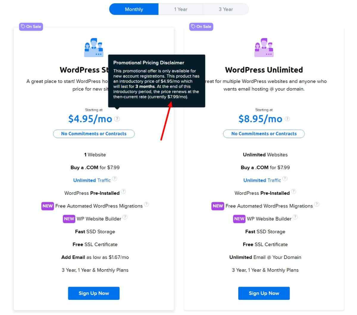 DreamHost pricing