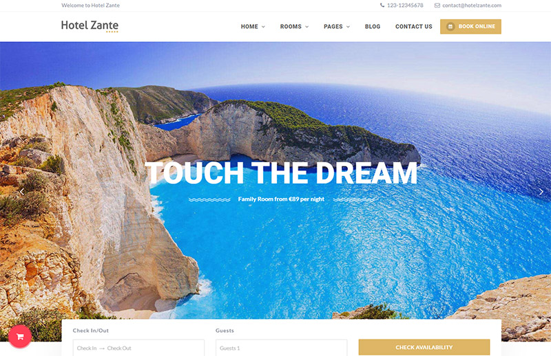 Hotel Zante - Travel WordPress Theme