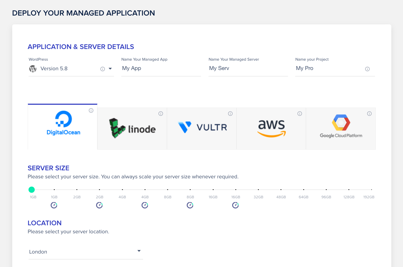 Cloudways install a server