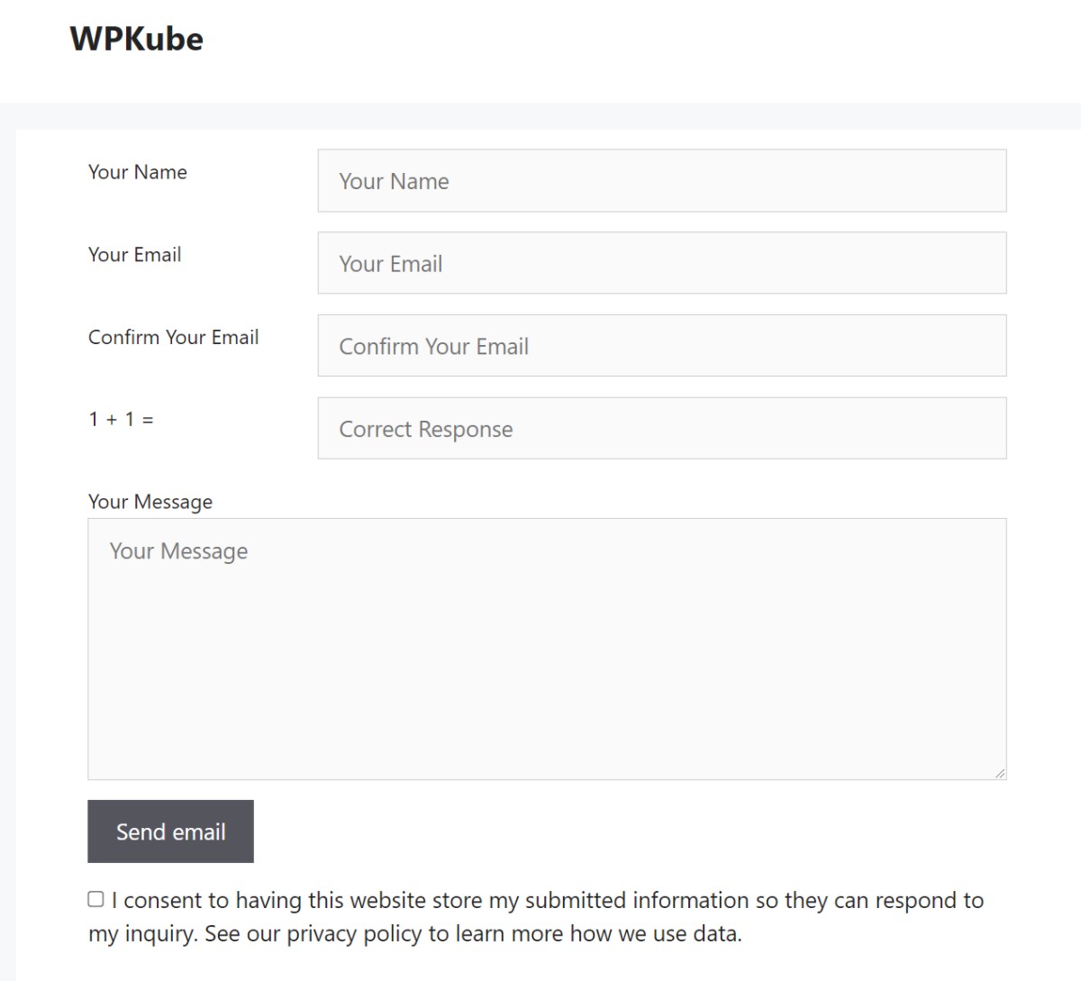 Simple Basic COntact Form example