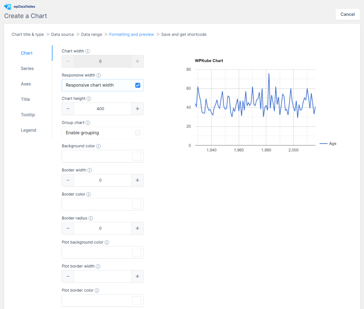 wpDataTables chart table