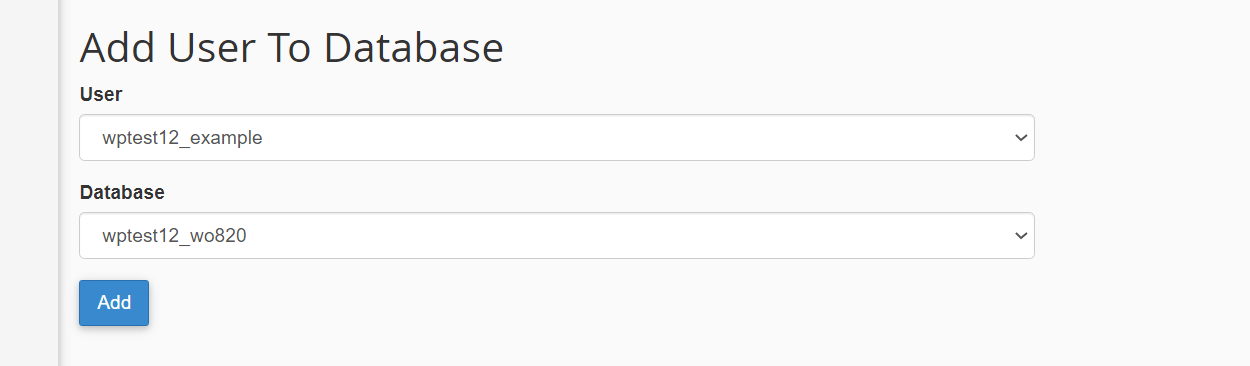 Assign database user to database