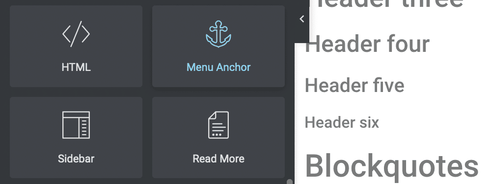 Elementor's Menu Anchor element.