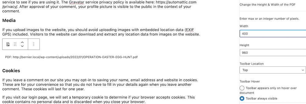 How to Embed PDF Files in WordPress 15 The PDF Embedder sidebar.