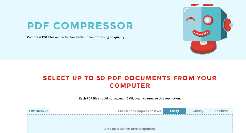The ShortPixel PDF Compression tool.