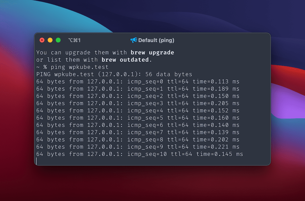 How to Use Laravel Valet for Local WordPress Development on macOS 3 Pinging the server, using the Terminal.