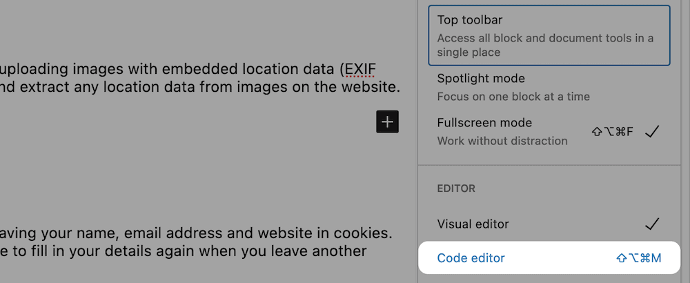 How to Embed PDF Files in WordPress 5 The Code editor option within WordPress.
