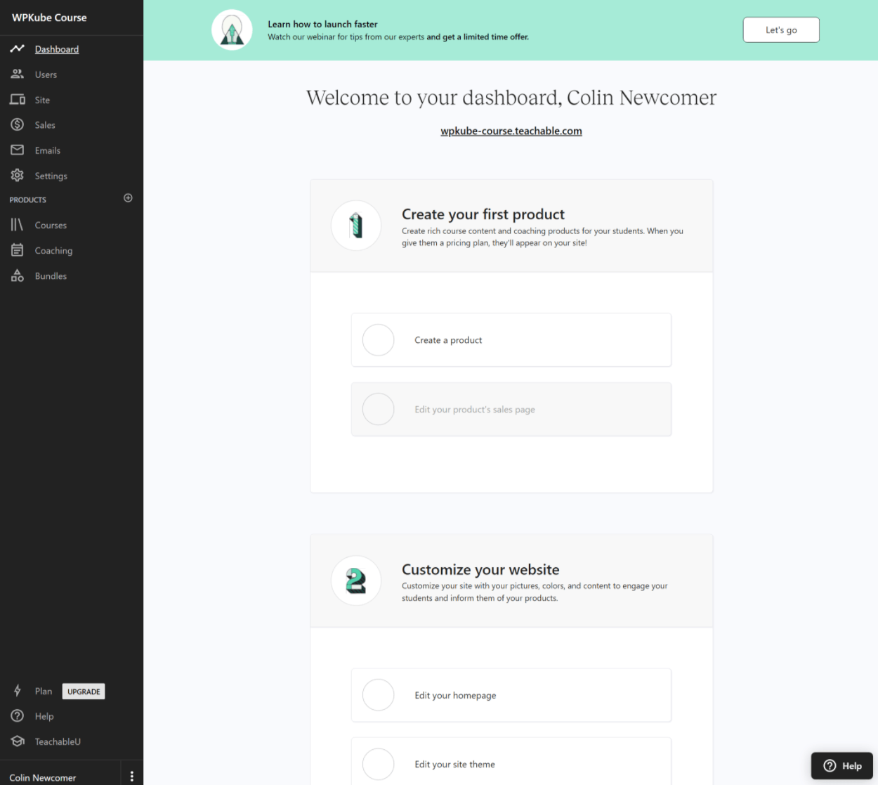 Teachable dashboard review