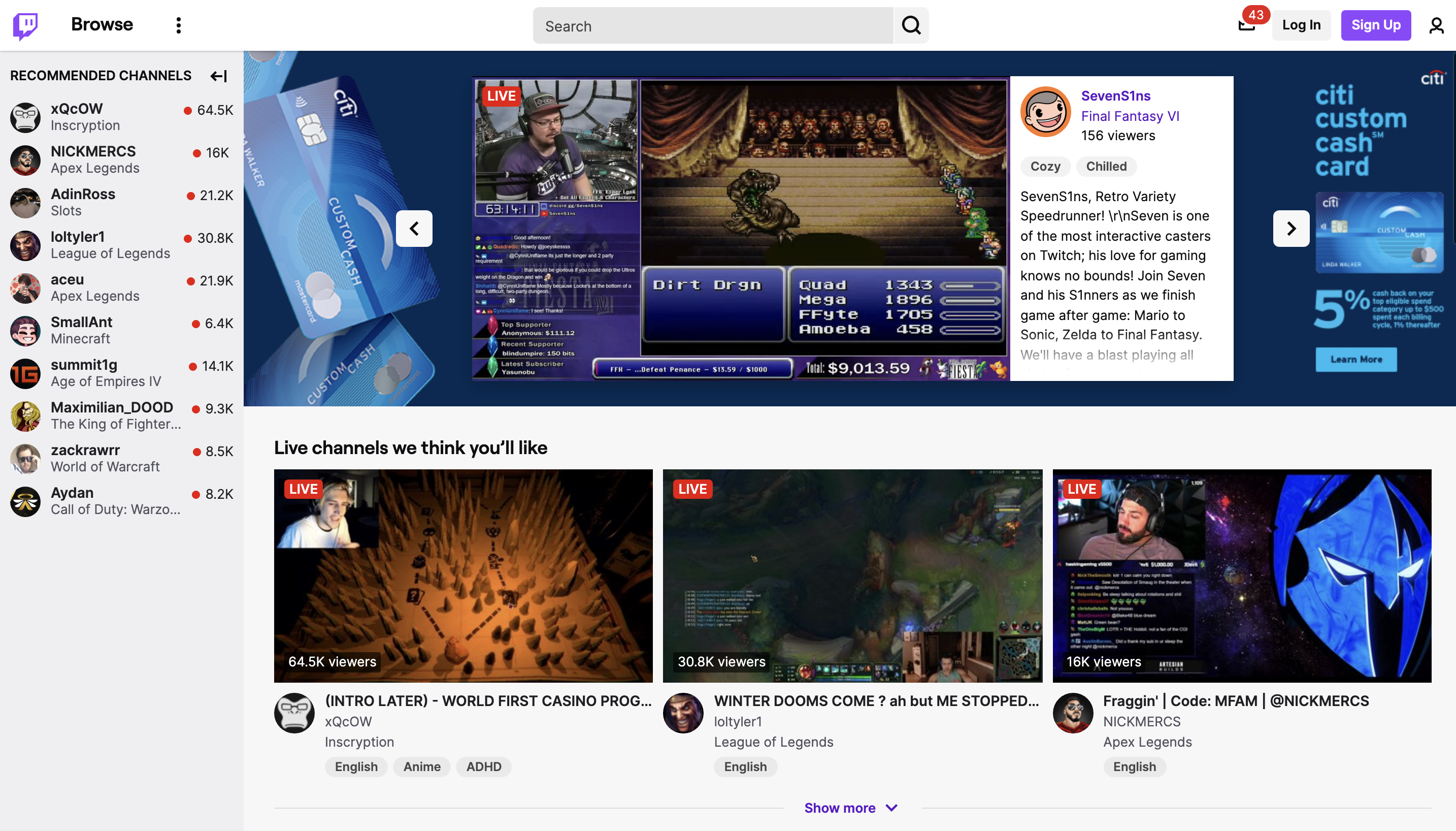Video game live streaming on Twitch