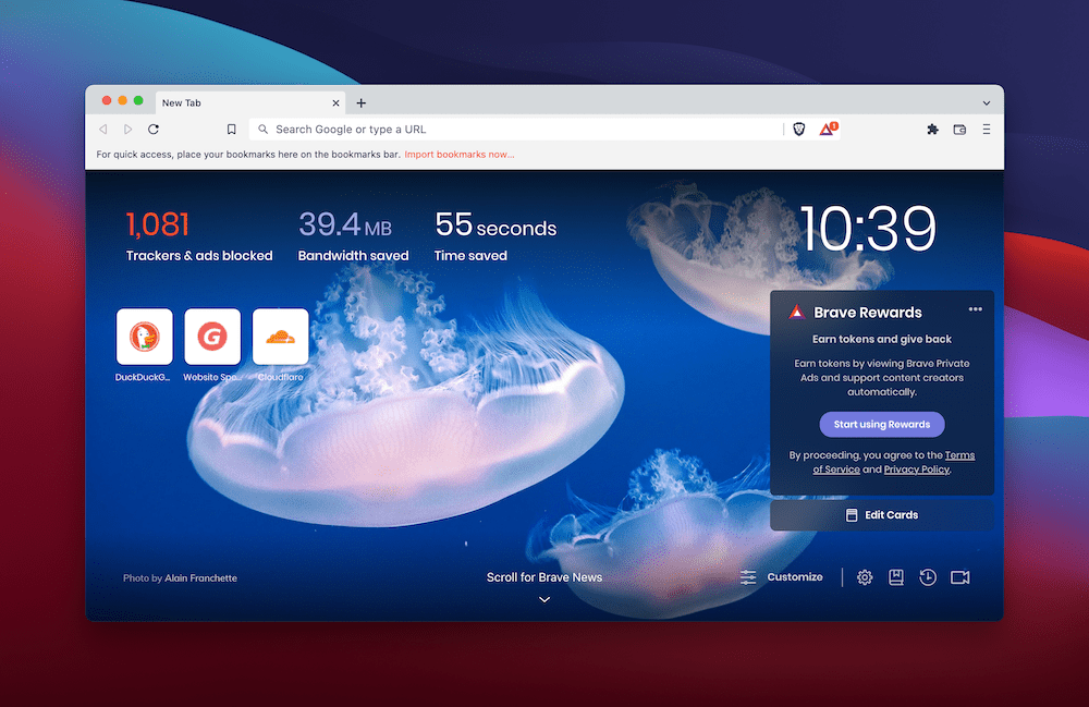 The Brave browser.