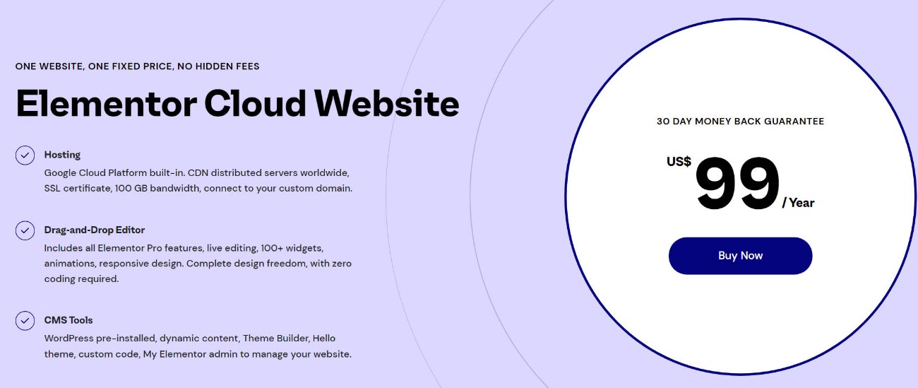 Elementor Cloud Website pricing