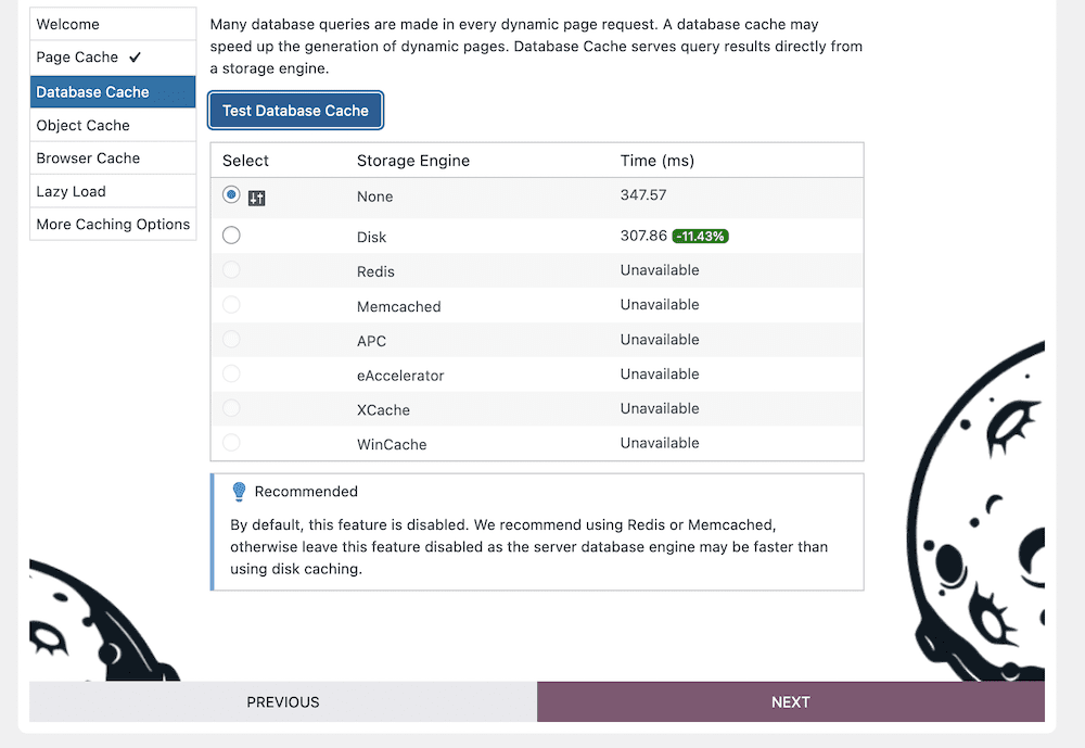 The Database Cache section of the W3 Total Cache Setup Guide.