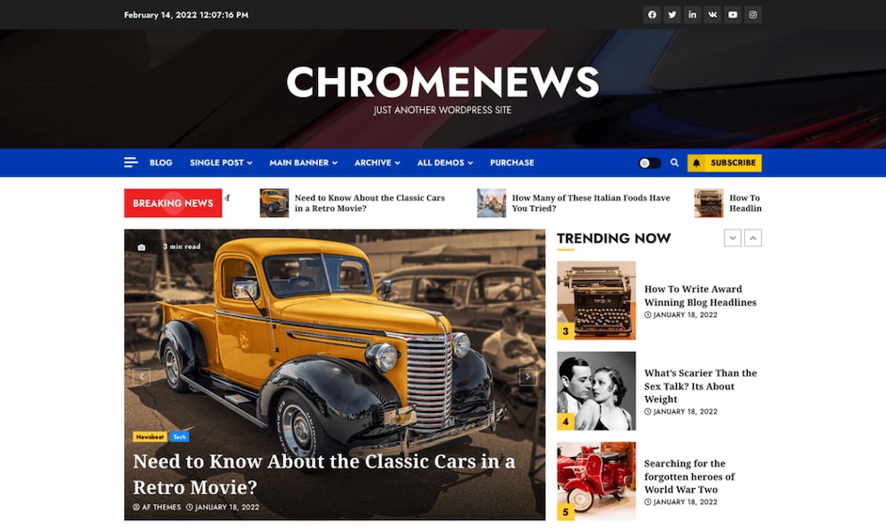 The ChromeNews theme.