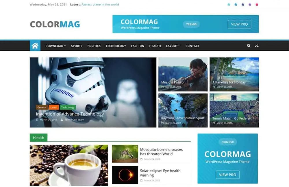The ColorMag theme.
