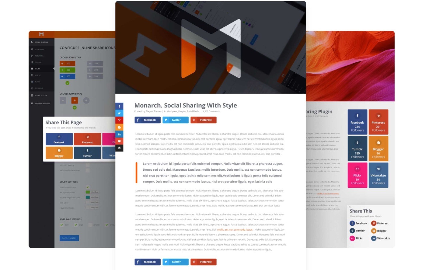 Monarch WordPress social sharing plugin