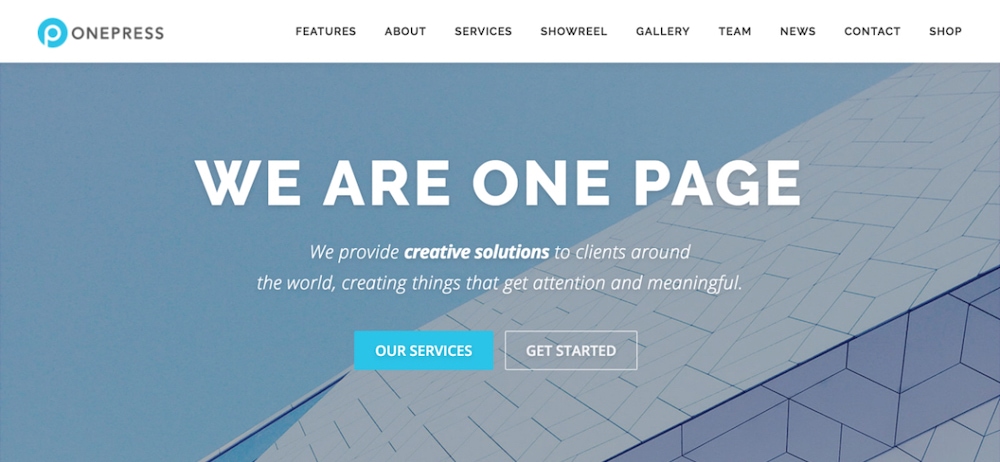 The OnePress theme.