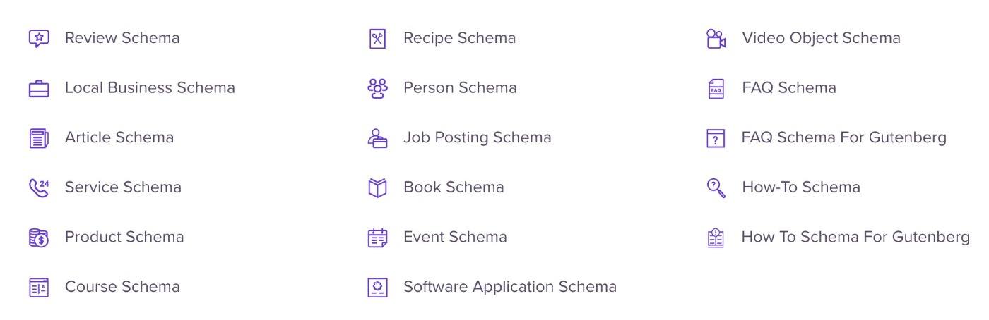 Schema Pro schema types