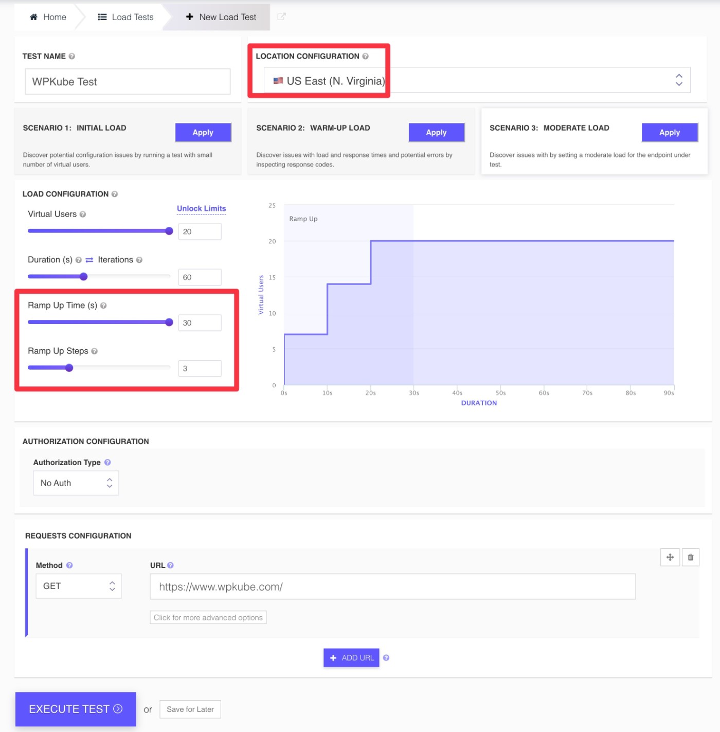 LoadFocus WordPress stress test tool