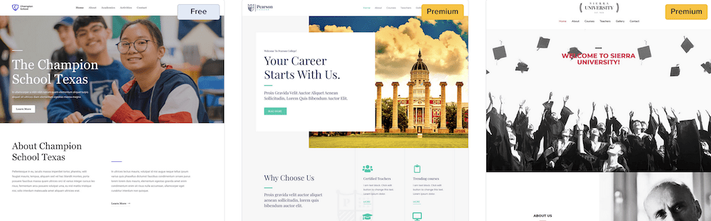 Education WordPress theme templates from Astra.