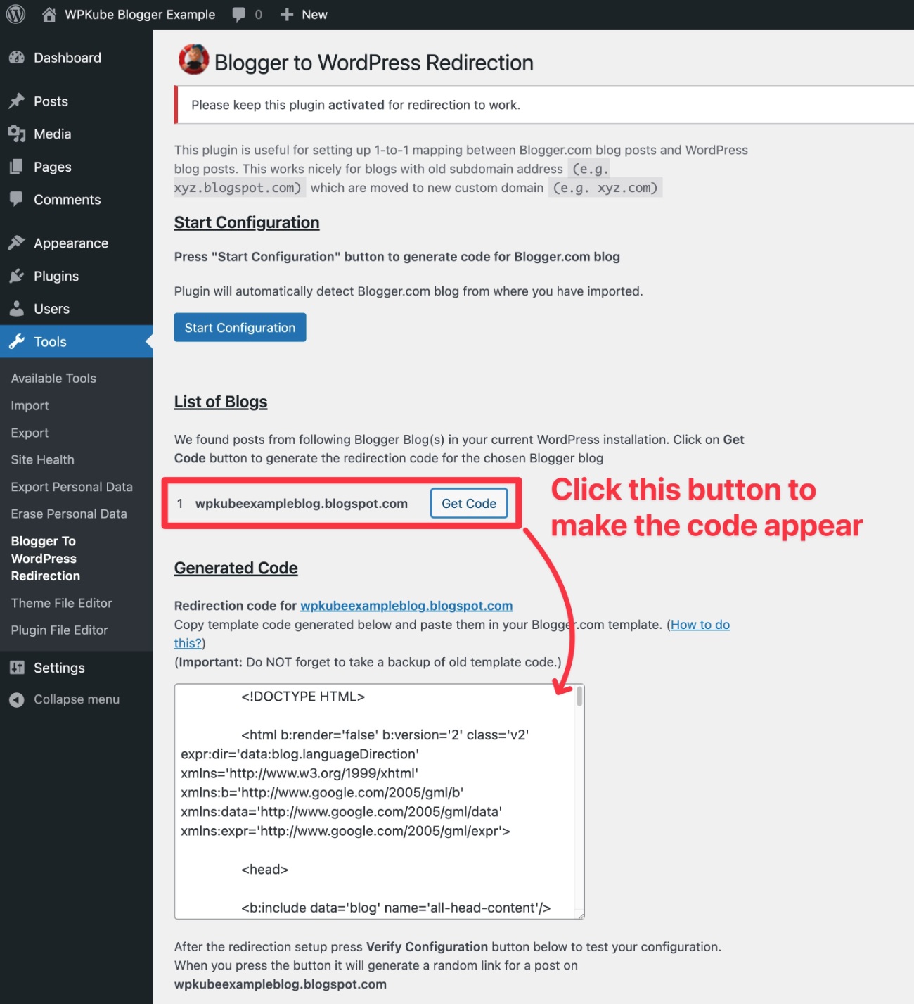 Migrate Blogger to WordPress redirection code