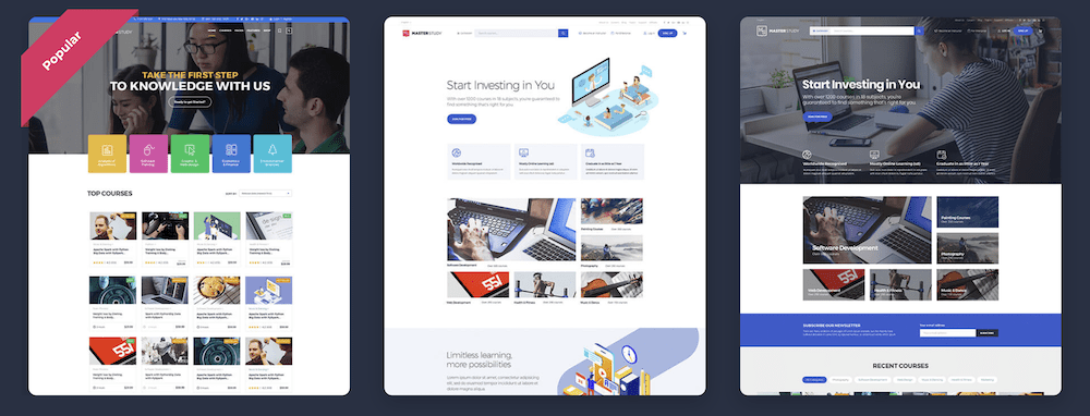 Templates from the MasterStudy education WordPress theme.