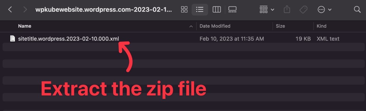 Extract the download zip file