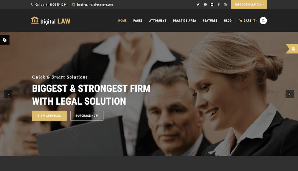 The Digital Law WordPress theme.