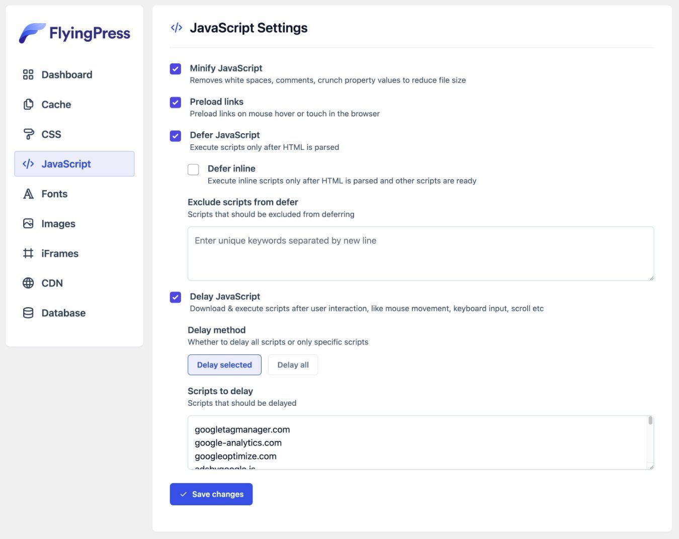 FlyingPress JavaScript optimizations review