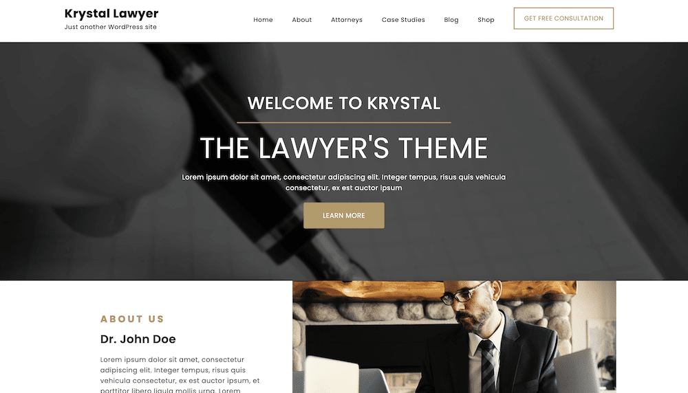 The Krystal Lawyer theme.