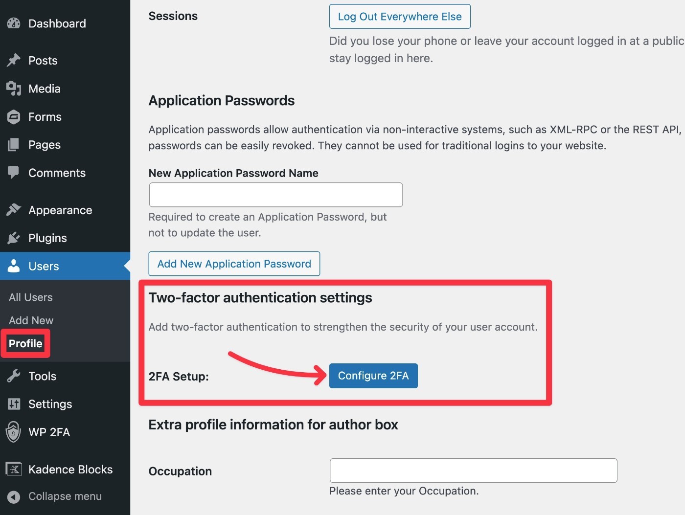 Configure 2FA