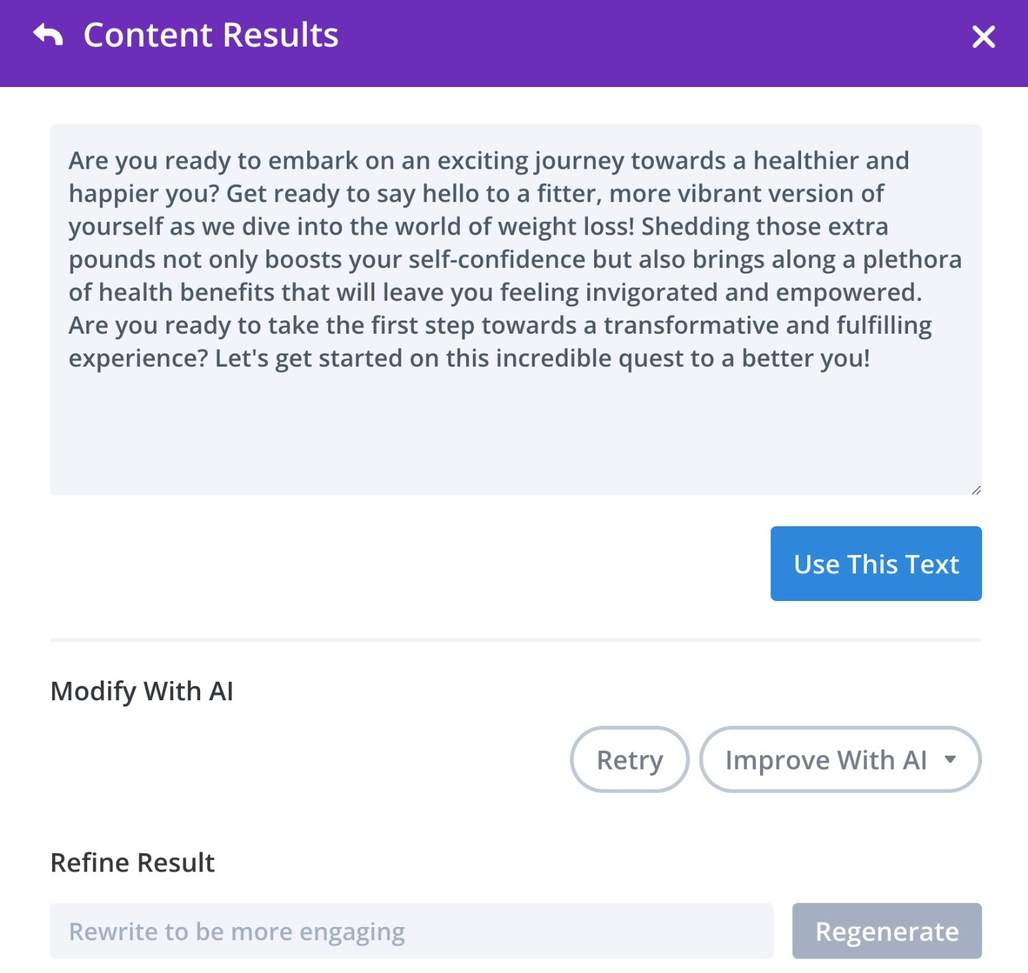 Divi AI content generation example 1