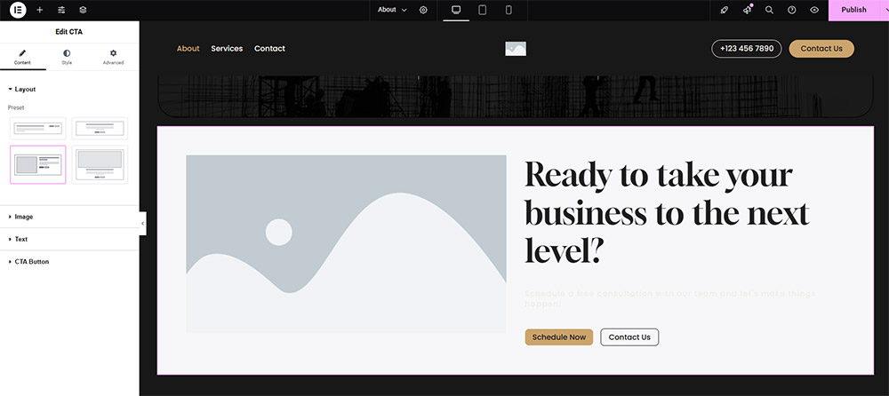 CTA widget