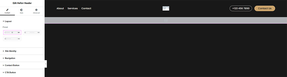 Header widget